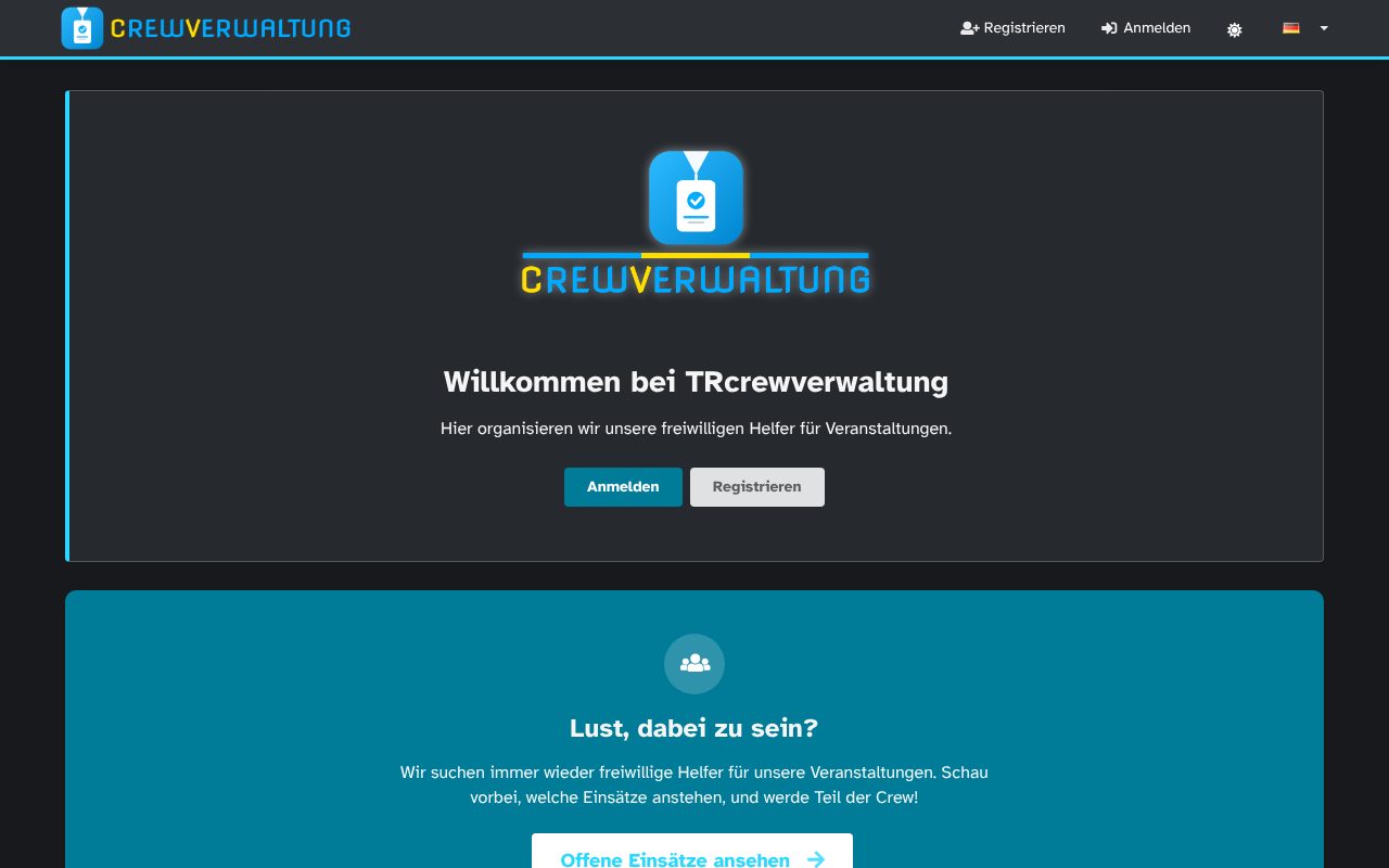 Screenshot TRcrewverwaltung